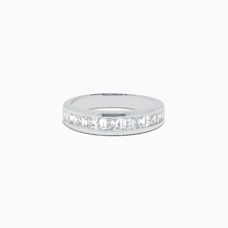 14K White Gold Channel Set Diamond Band, 1.00 TCW