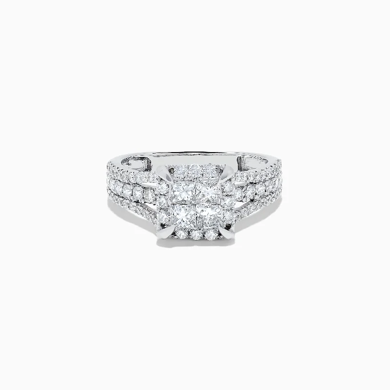 14K White Gold Diamond Ring, 1.50 TCW