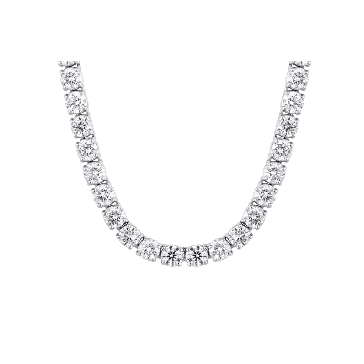 14K White Gold Diamond Tennis Necklace