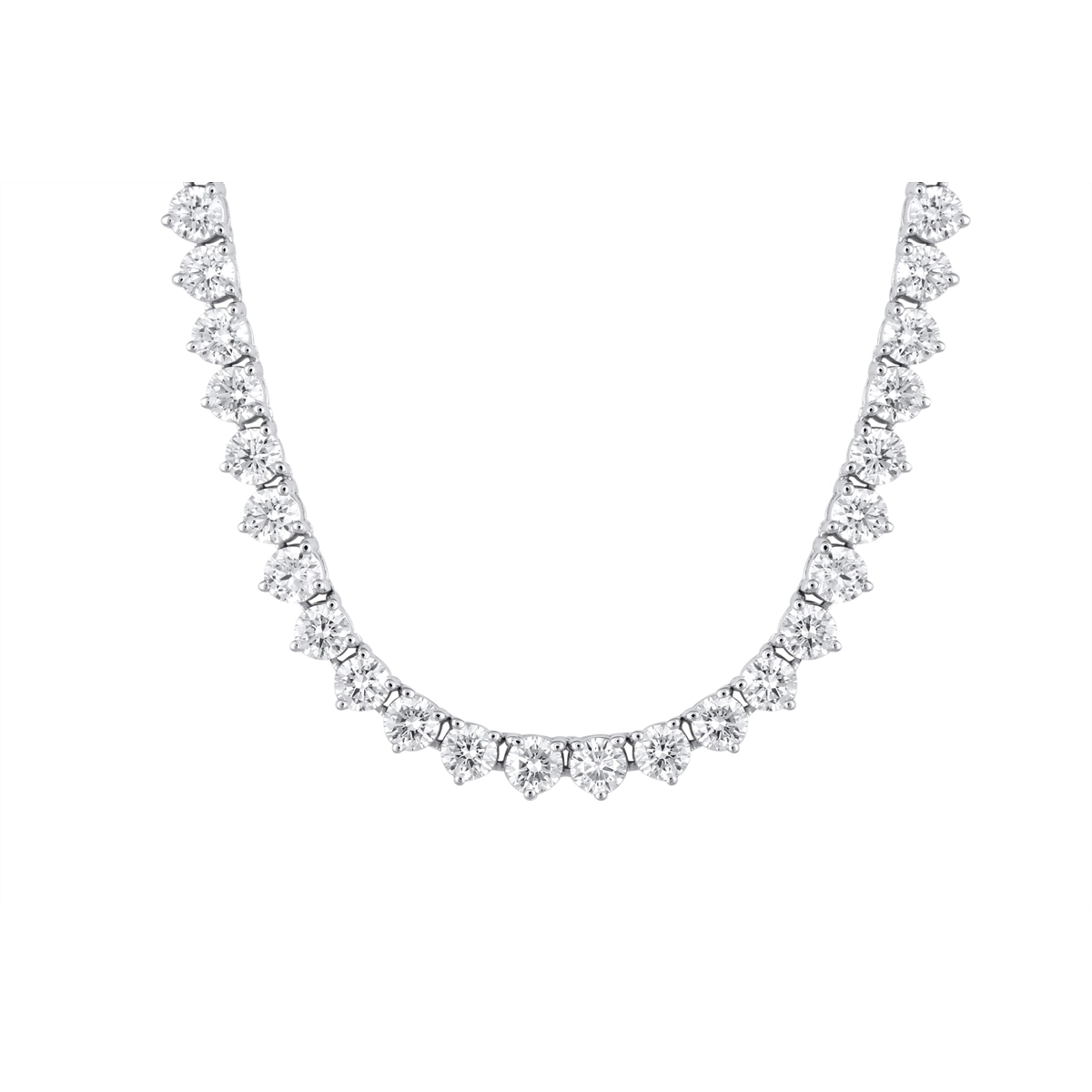 14K White Gold Diamond Tennis Necklace