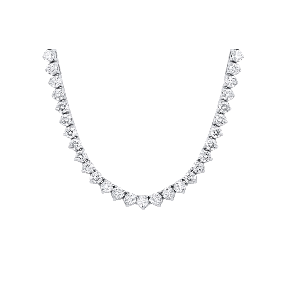 14K White Gold Diamond Tennis Necklace