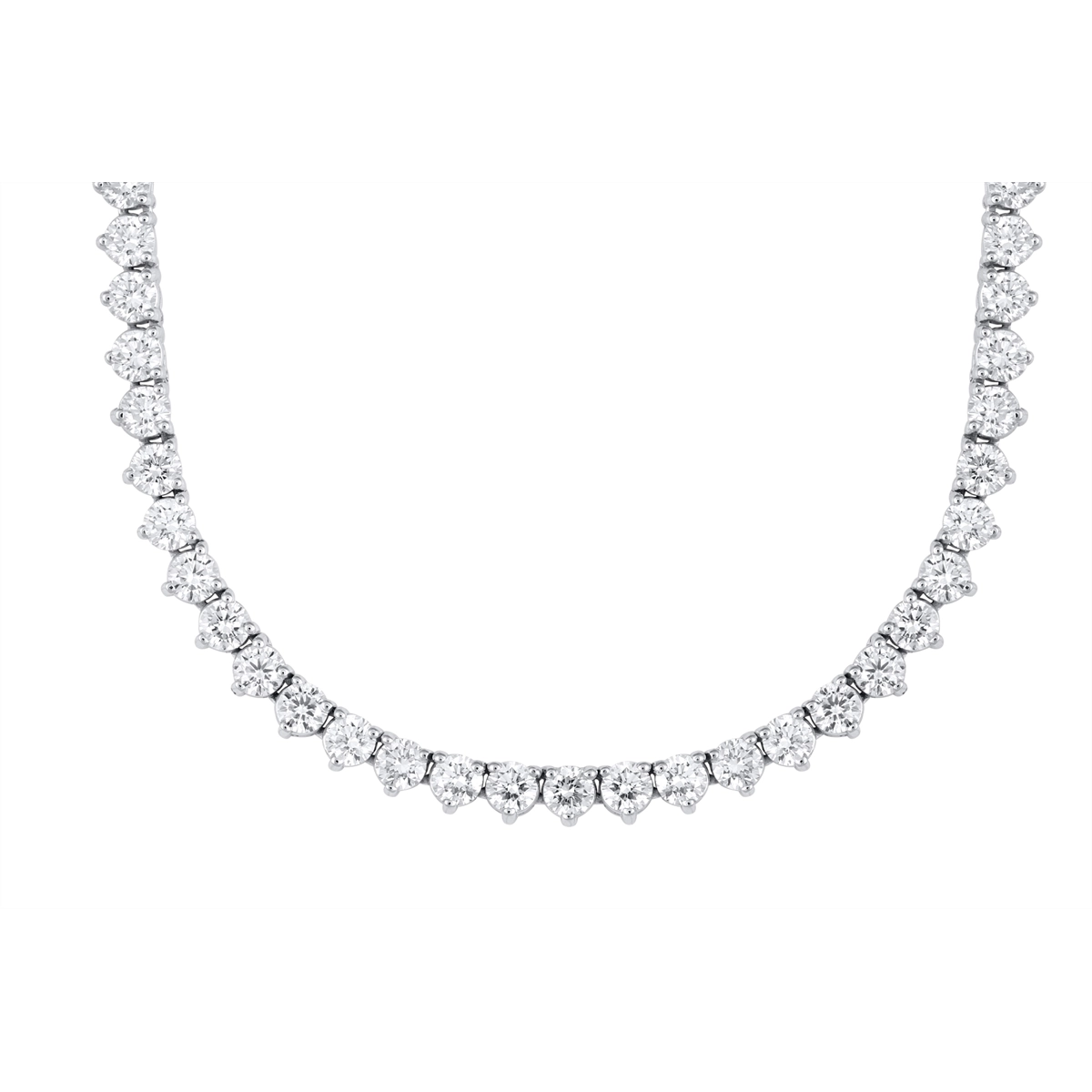 14K White Gold Diamond Tennis Necklace