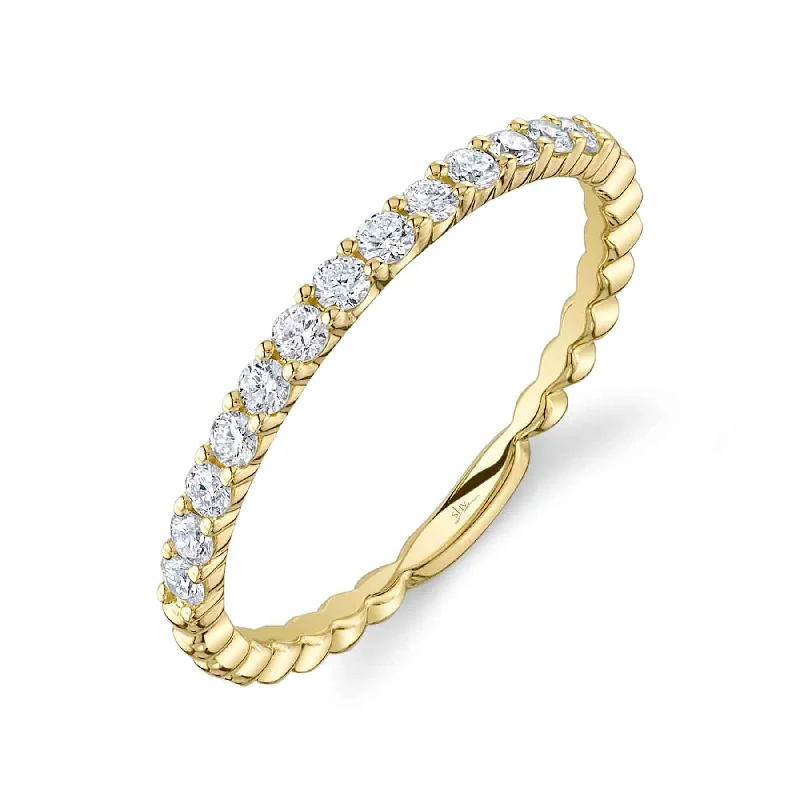 14K Gold 0.29 Carat Diamond Bead Wedding Band