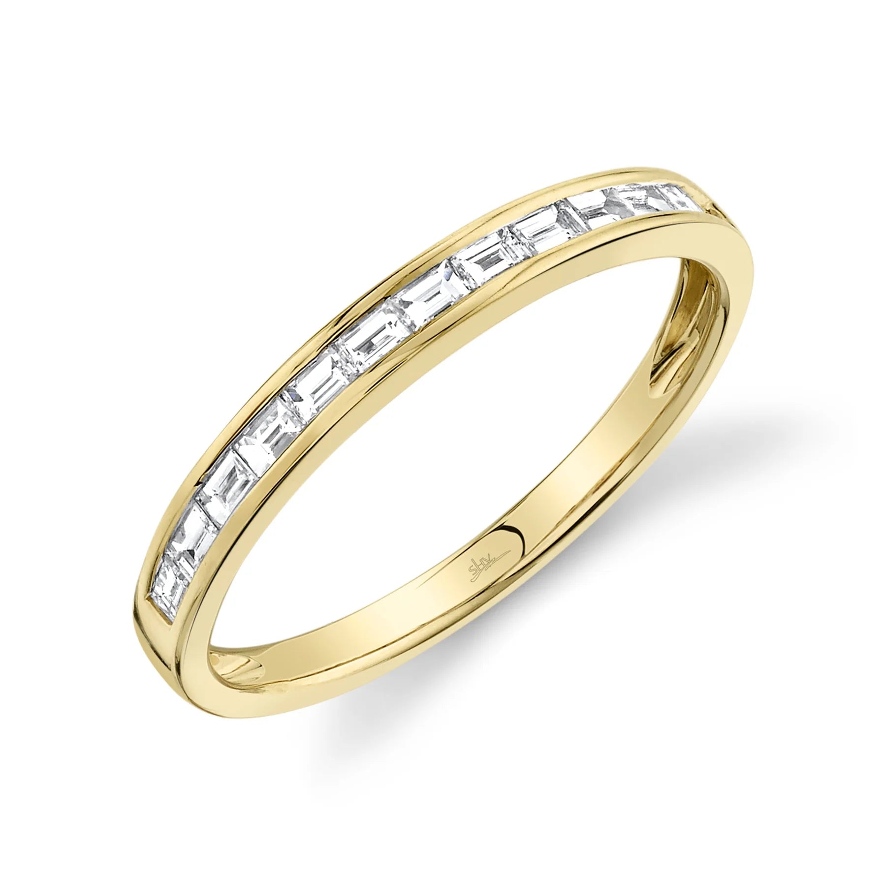 14K Yellow Gold 0.30 Carat Diamond Baguette Wedding Band