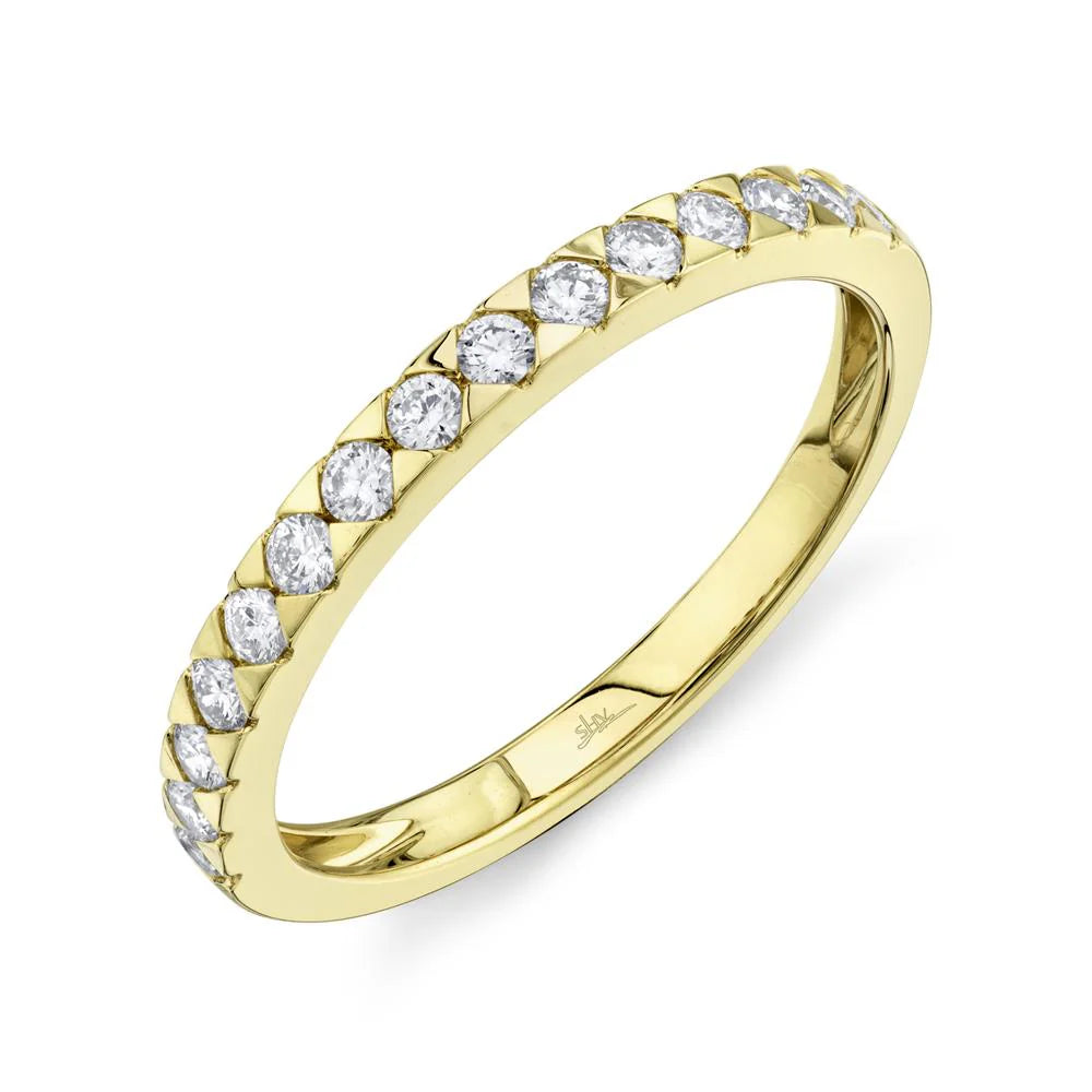 14K Yellow Gold 0.32 Carat Diamond Wedding Band