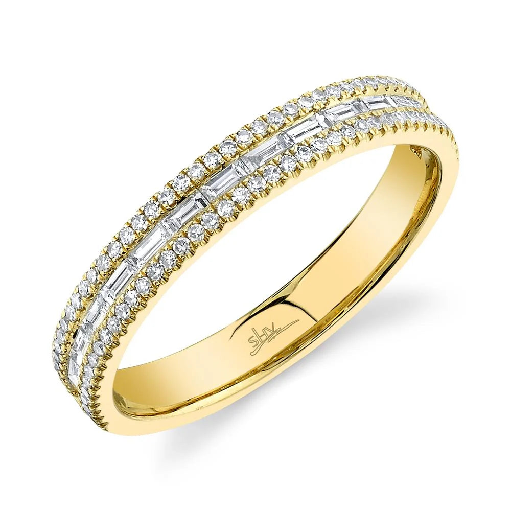 14K Yellow Gold 0.44 Carat Diamond Baguette Wedding Band