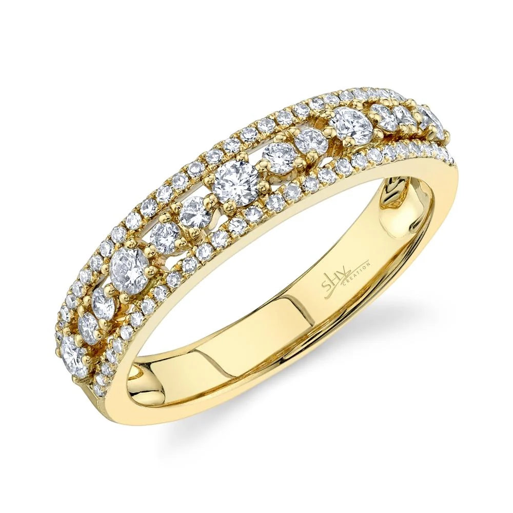 14K Gold 0.58 Carat Diamond Wedding Band