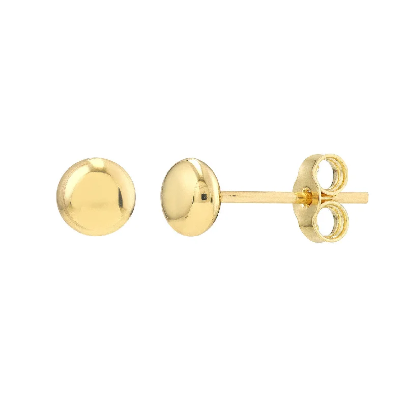 14K Yellow Gold 4.5mm Button Stud Earrings