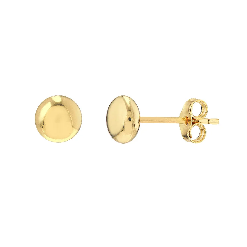 14K Yellow Gold 5.5mm Button Stud Earrings