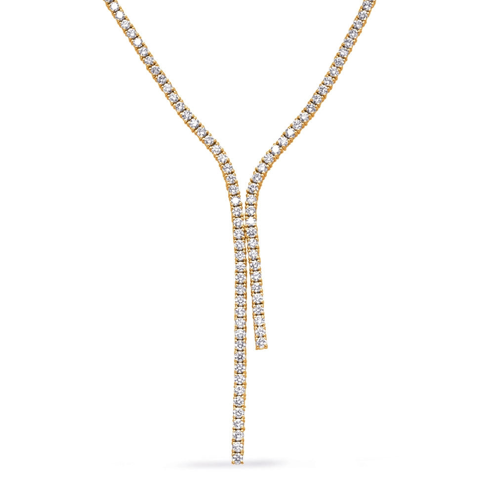 14K Yellow Gold Diamond Necklace