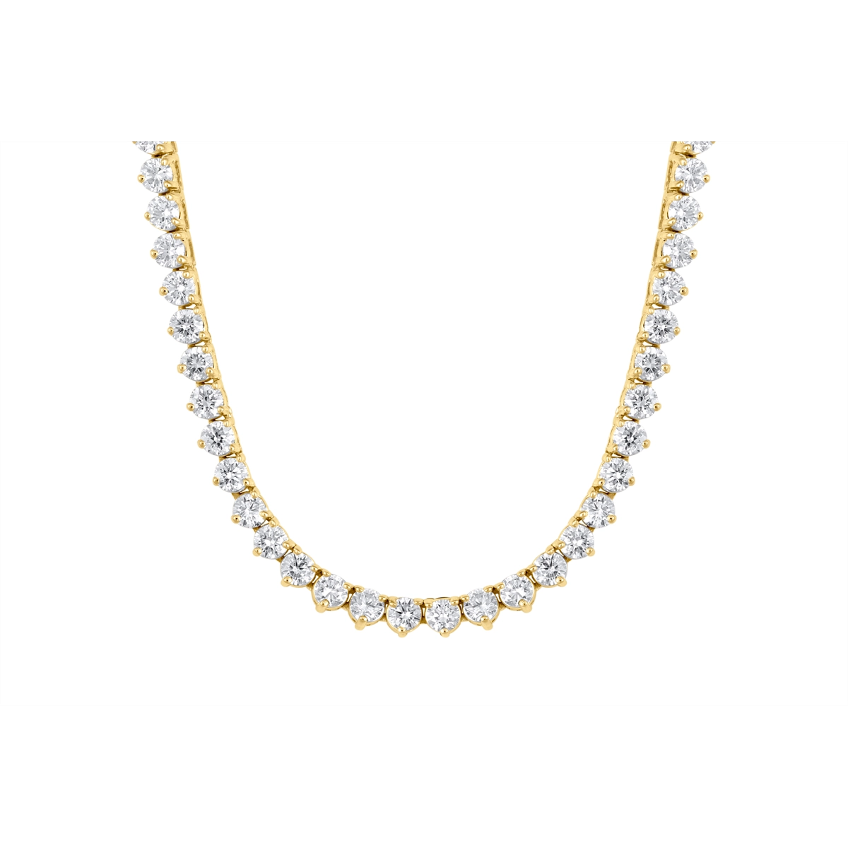 14K Yellow Gold Diamond Tennis Necklace