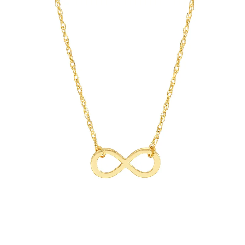 14K Yellow Gold Mini Infinity Pendant Necklace