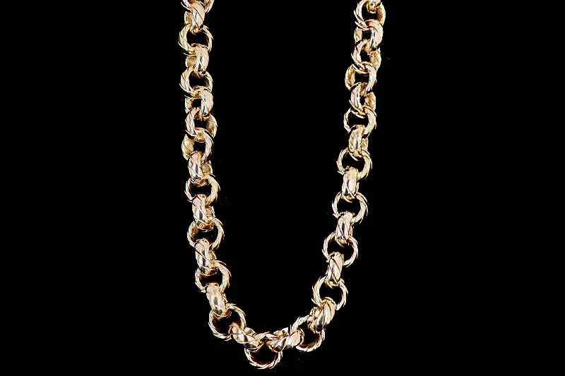 14K Yellow Gold Rope Textured Chain Necklace