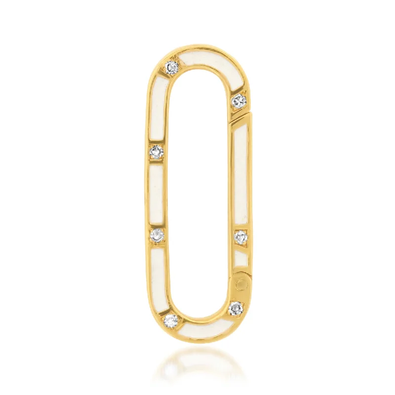 14K YG Enamel Diamond Charm Clip