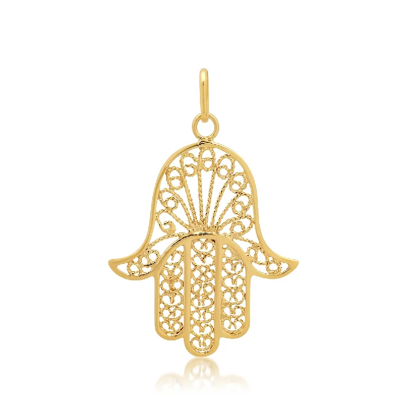 14K YG Soteria Hamsa Charm