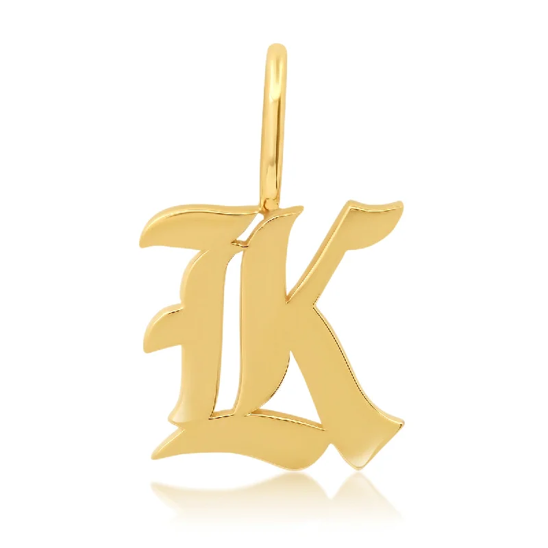 14K YG USE YOUR WORDS Initial Charm