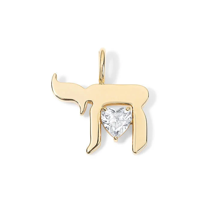 Chai Charm with 2ct Diamond Heart