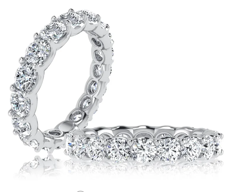 A. JAFFE Anniversary/Eternity Diamond Wedding Ring in 18K White Gold (4.95ctw)