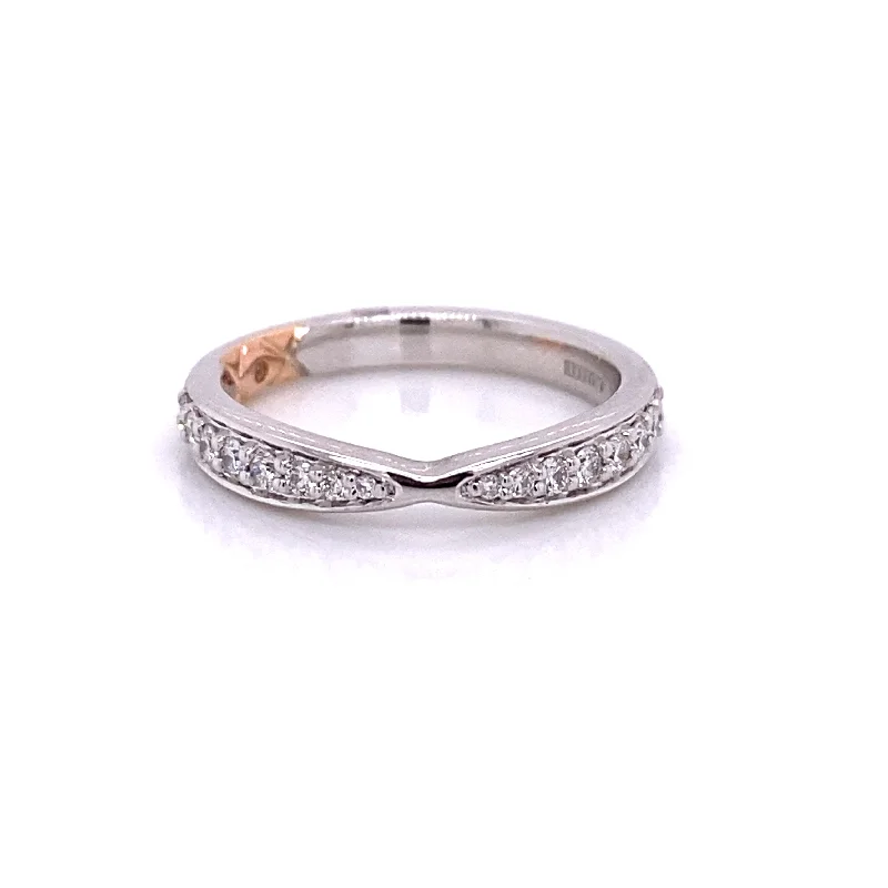 A. JAFFE Half Anniversary Diamond Wedding Ring in 14K White/Rose Gold (0.29ctw)