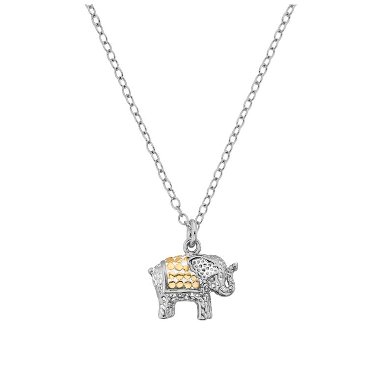 Anna Beck Small Elephant Pendant Necklace, 16-18 inch - Gold Plated