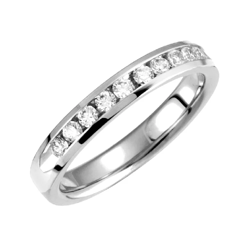 Bremer Jewelry Channel Set Diamond Wedding Ring in 14K White Gold (0.10ctw)