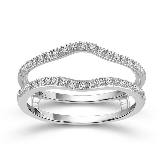 Bremer Jewelry Guard Diamond Wedding Ring in 14K White Gold (0.10ctw)