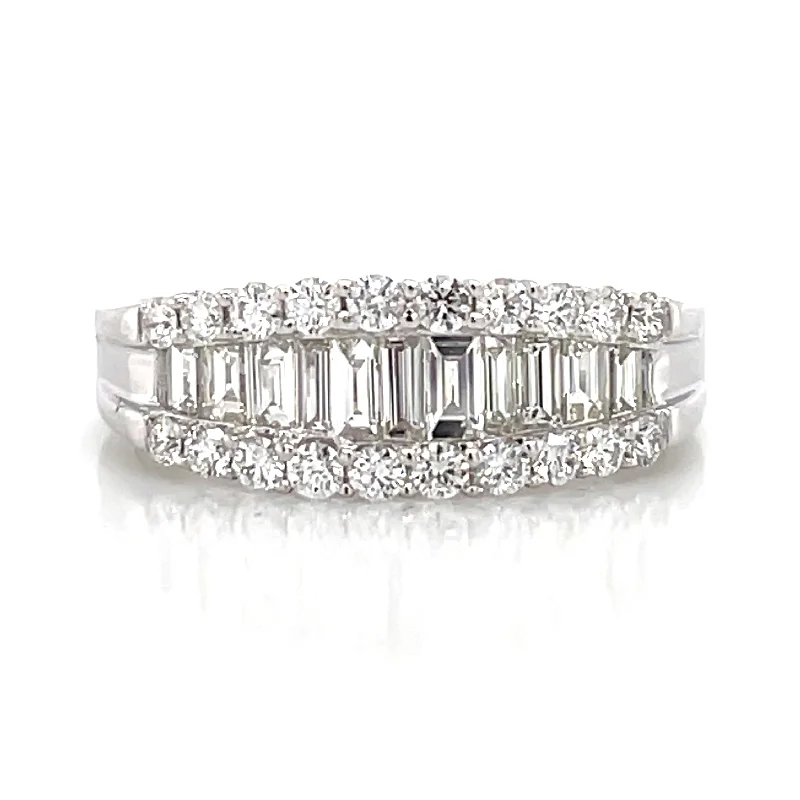 By My Side Diamond Half Anniversary Fashion Ring in 14K White Gold (0.93ctw)