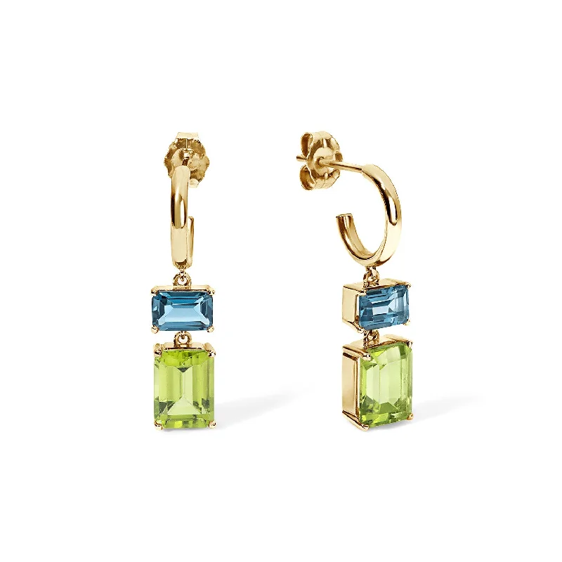 London Blue Topaz and Peridot Drop Earrings