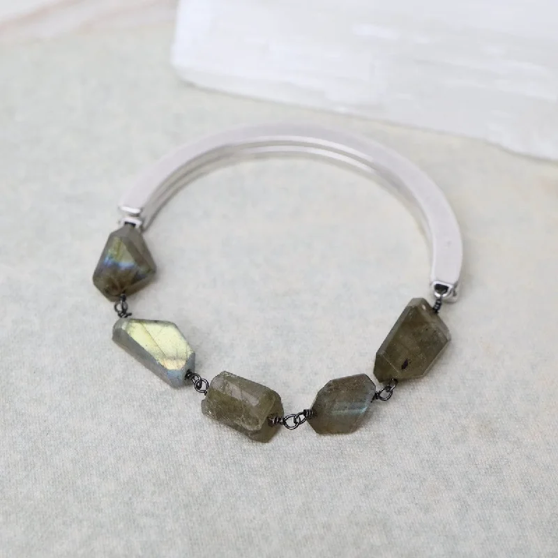 Single Bead Chain of Labradorite Bracelet