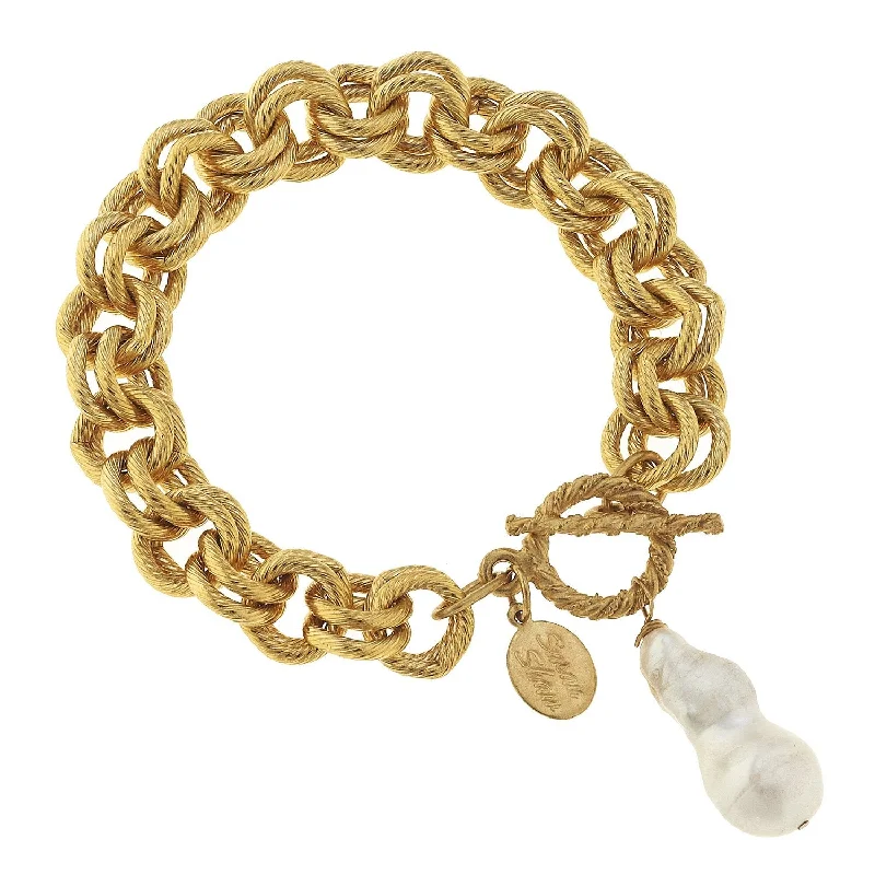 Double Link Baroque Pearl Bracelet