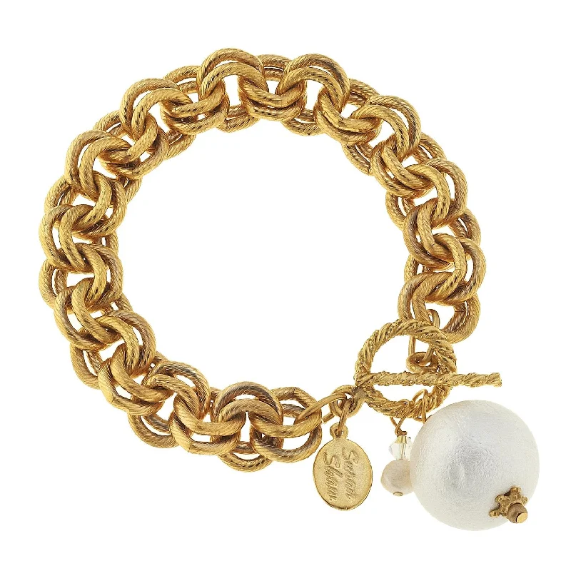 Double Link Cotton Pearl Bracelet