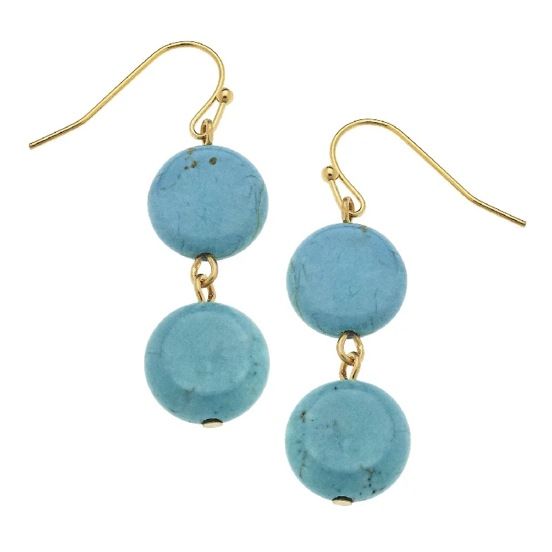 Double Turquoise Drop Earrings