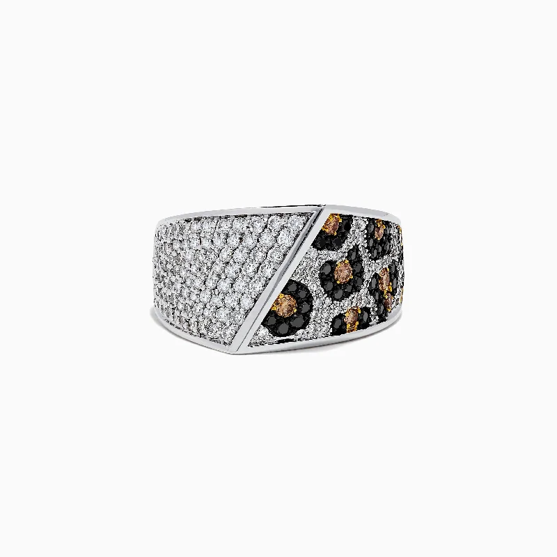 14K 2-Tone Gold Black, Espresso and White Diamond Ring, 1.67 TCW