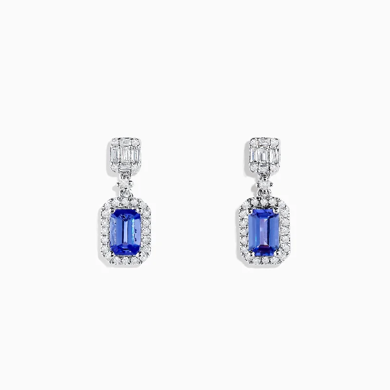 Nahla Siri 14K White Gold Tanzanite and Diamond Drop Earrings