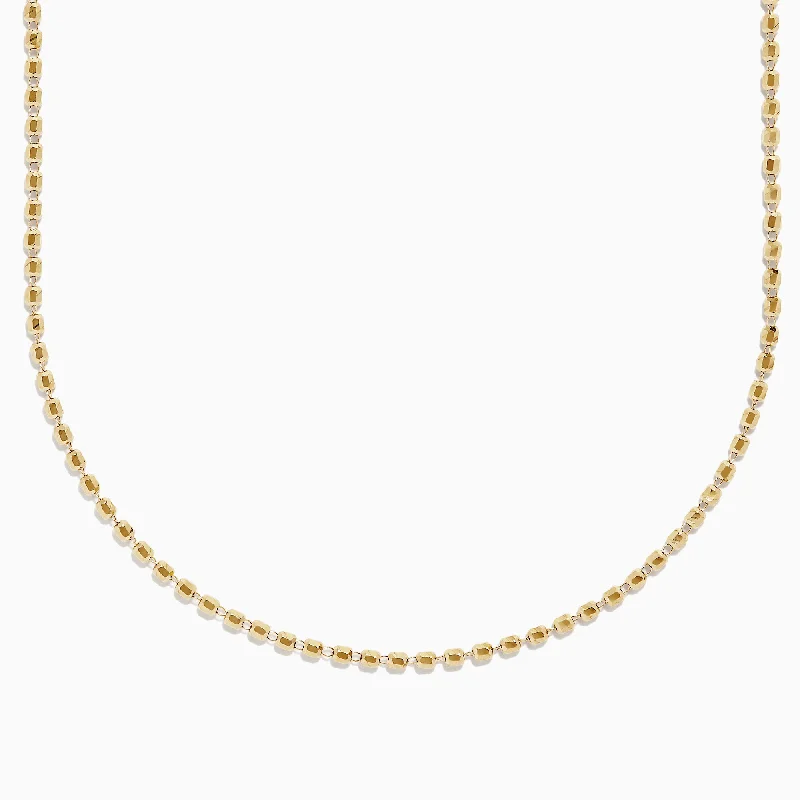 14K Yellow Gold Bead Necklace