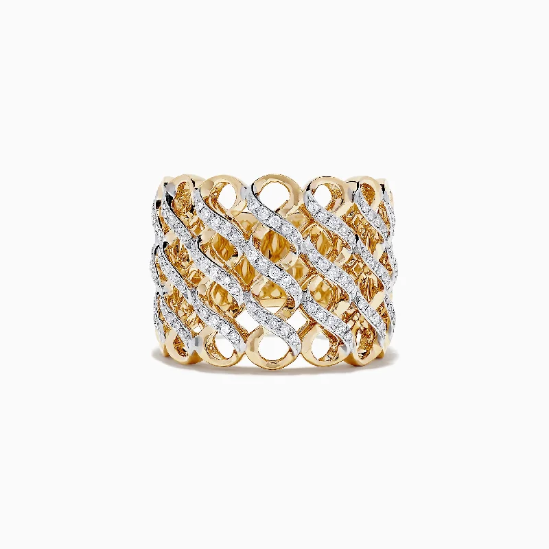 14K Yellow Gold Diamond Ring, 0.39 TCW