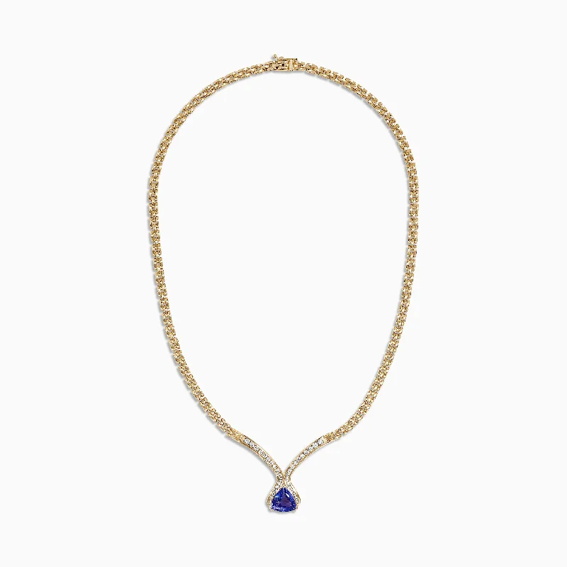 Nahla Siri 14K Yellow Gold Tanzanite and Diamond Necklace, 3.66 TCW