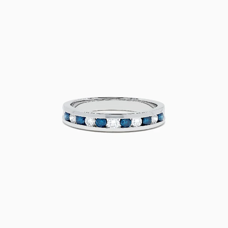 Bella Bleu 14K White Gold Blue and White Diamond Ring, 0.50 TCW