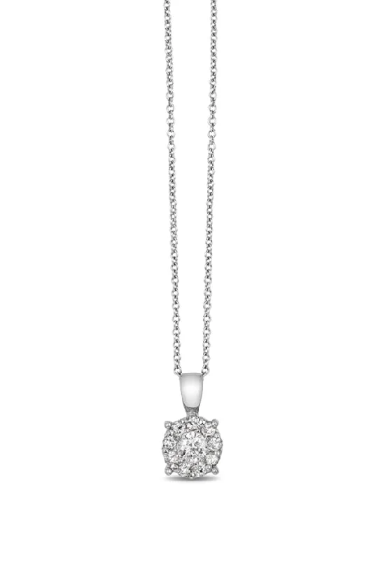 Bouquet 14K White Gold Diamond Cluster Pendant, 0.47 TCW