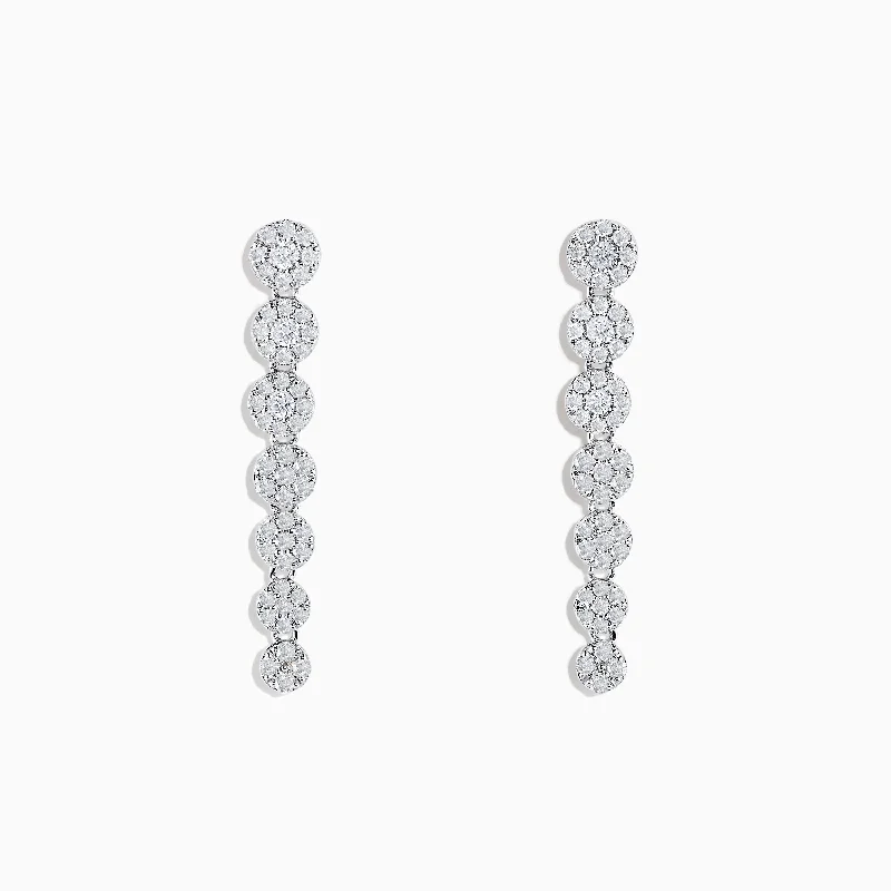 Bouquet 14K White Gold Diamond Drop Earrings 0.85 TCW