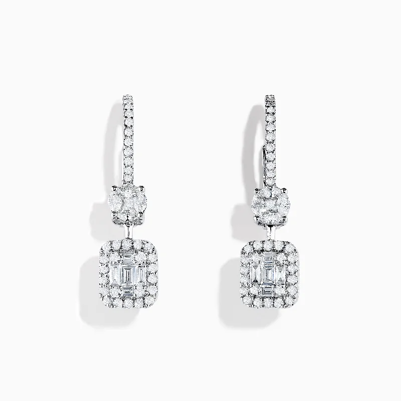 Classique 14K White Gold Diamond Drop Earrings