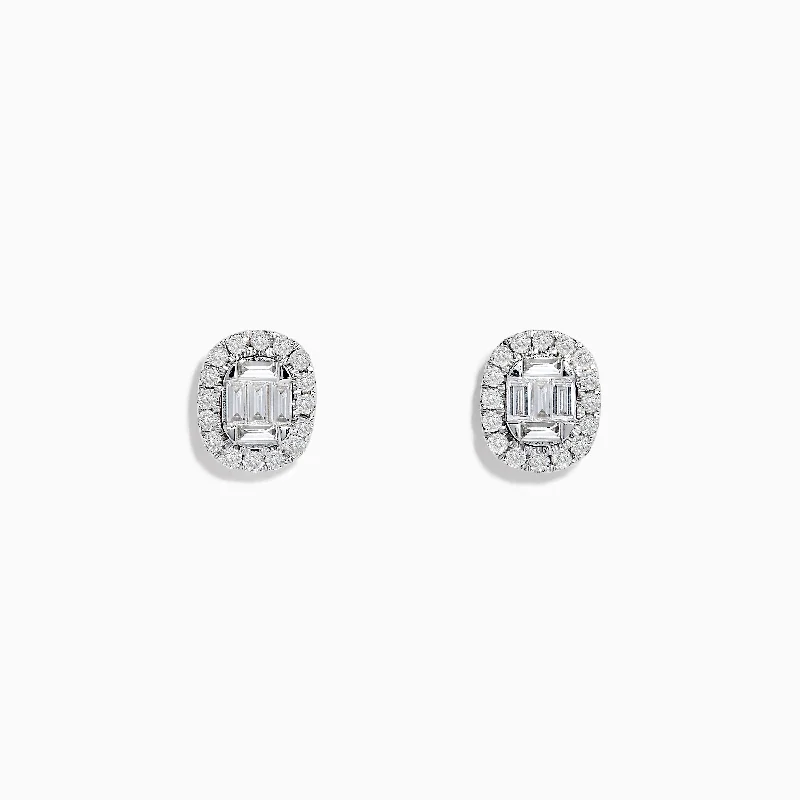 Classique 14K White Gold Diamond Stud Earrings 0.59 TCW