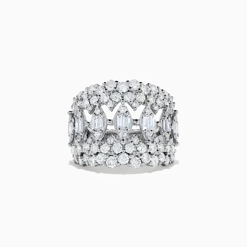 Classique 14K White Gold Diamond Wide Band Ring, 2.59 TCW