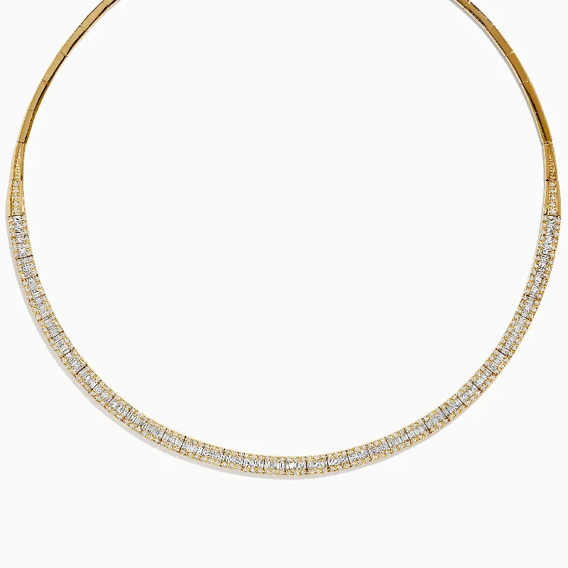 D'Oro 14K Yellow Gold and Diamond Collar Necklace 3.12 TCW