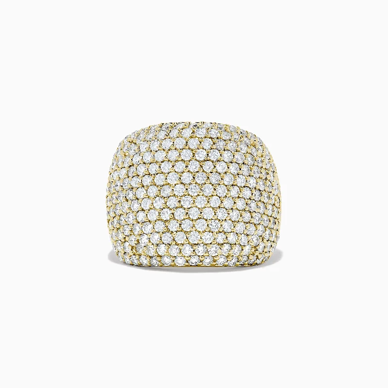 D'Oro 14K Yellow Gold Diamond Pave Ring, 2.41 TCW