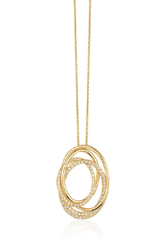 D'Oro 14K Yellow Gold Diamond Pendant, 0.43 TCW