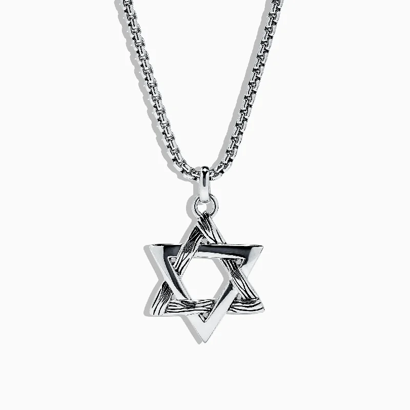 Men's Sterling Silver Star of David Pendant