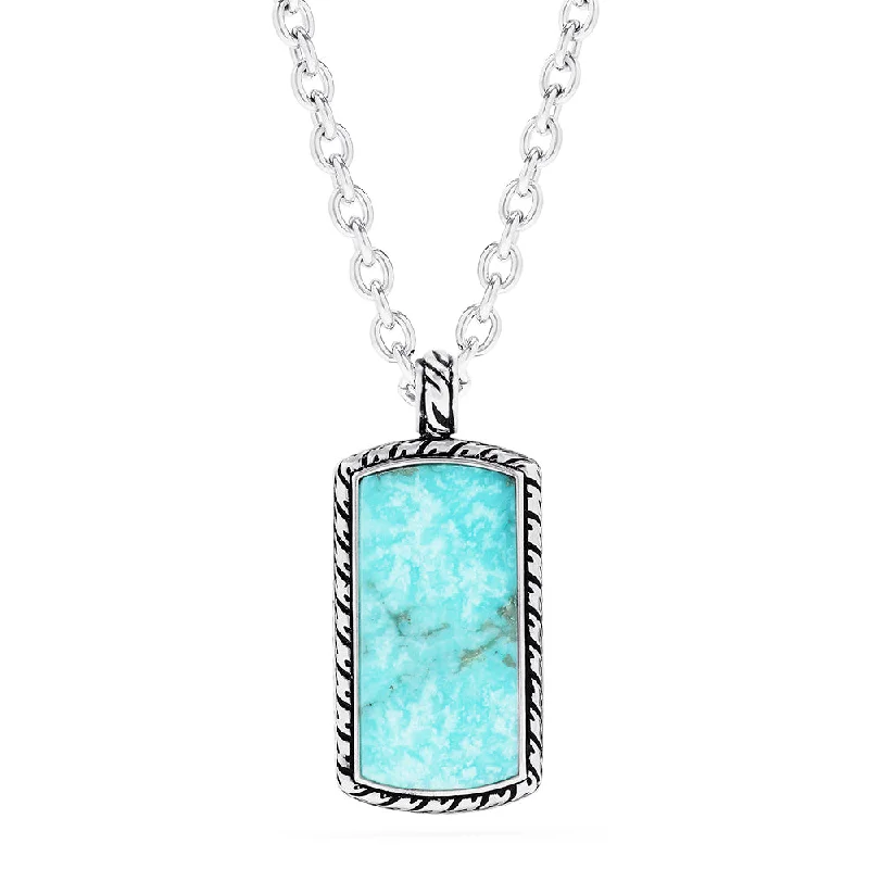 Men's Sterling Silver Turquoise Pendant, 9.40 TCW