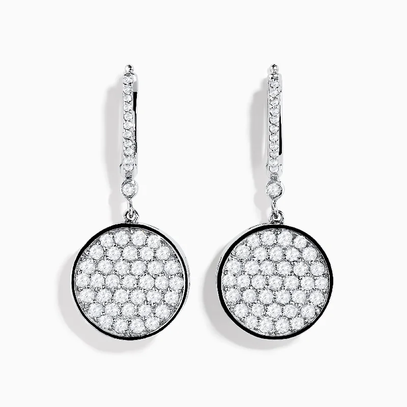 Pave Classica 14K White Gold Diamond Drop Earrings