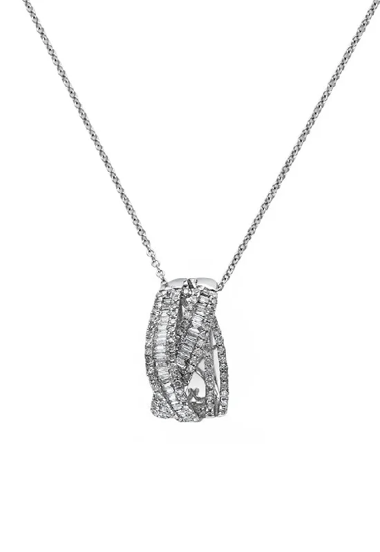 Pave Classica 14K White Gold Diamond Pendant, 0.75 TCW